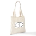 thumbnail image 6 of CafePress - Cross Oval Tote Bag - Unisex Canvas Tote Bag, Beige, 1-Piece, 6 of 6