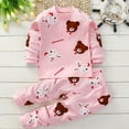 thumbnail image 4 of Cethrio Girls Cotton Pajama Sets, Graphic 2 PC Crewneck Long Sleeve Girls' Sleepwear Watermelon Red Size 6-12 Months, 4 of 4