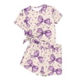 thumbnail image 4 of Cethrio Girls Summer Outfit Sets, Fashion 2 Piece Casual Short Sleeve Kids' Clothing Sets Multicolor Size 3-4T, 4 of 7