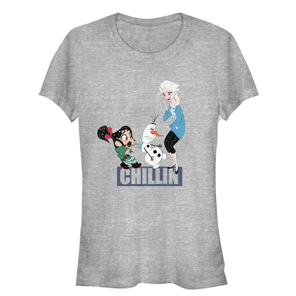 Junior's Ralph Breaks the Internet Elsa Chillin Graphic Tee Royal Blue 2X Large