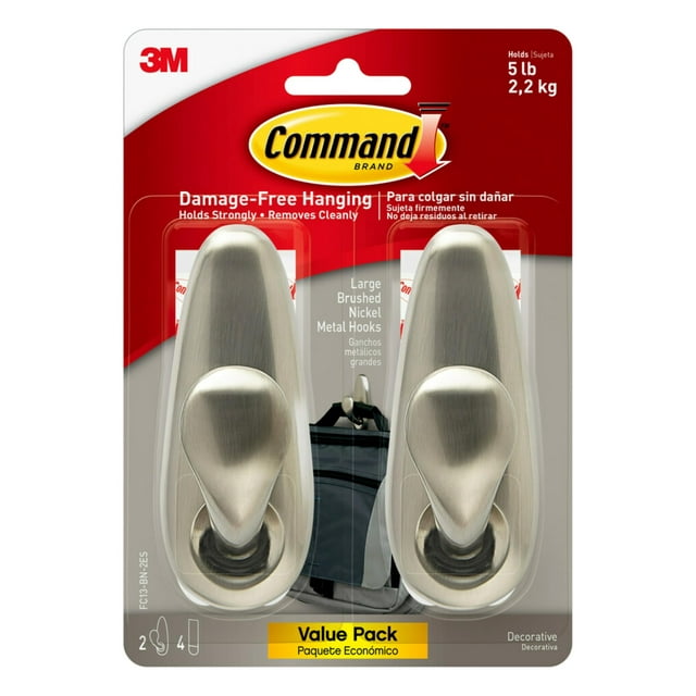Ganchos de pared Command Forever Classic, grandes, de metal, 2 ganchos