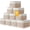 White & Beige, variant on 10 Pack Large Collapsible Fabric Storage Baskets with Handles Decorative Storage Bins for Organizing Shelves Toys Clothes(White & Beige,16 x 12 x 10 Inches)