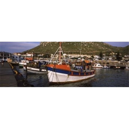 Fishing boats moored at a harbor Kalk Bay Harbour Kalk Bay False Bay Cape Town Western Cape Province South Africa Poster Print by - 36 x 12