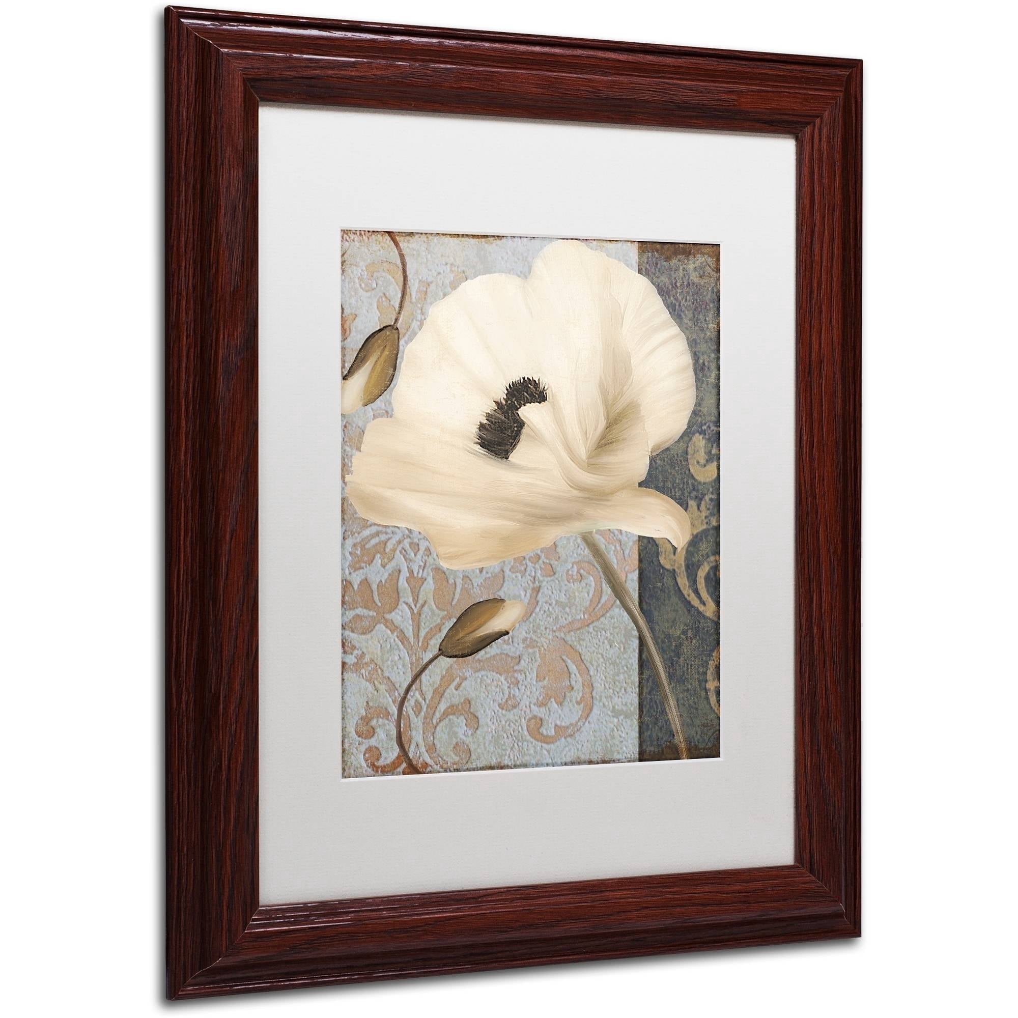 Trademark Fine Art "Poppy Brocade II" Canvas Art by Color Bakery White Matte, Wood Frame