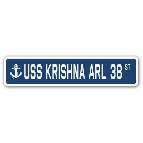 USS KRISHNA ARL 38 Street Sign us navy ship veteran sailor gift