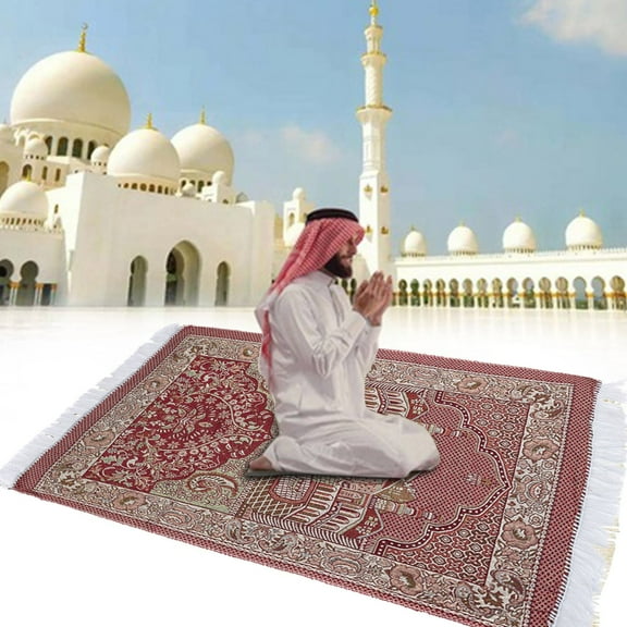 Muslim Prayer Rug, Portable Worship Kneeling Mat for Home and Travel