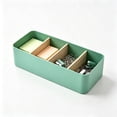 thumbnail image 5 of Bamboo Wood Makeup Organizer Basket, 8 Compartment Desktop Storage Box for Cosmetics, Brushes, Lipsticks, Green, 5 of 9