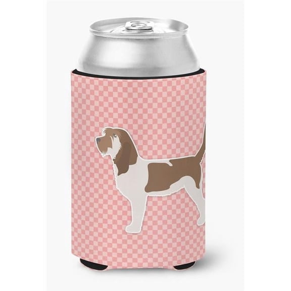 Grand Basset Griffon Vendeen Checkerboard Pink Can or Bottle Hugger