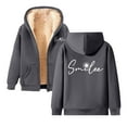 thumbnail image 5 of Ladies' Fashionable Comfortable And Casual Autumn And Winter Casual Printed Sports Winter Coat With Zipper Hooded Sweatshirt With Pocket Velour plus Size Jacket Soft Jackets Women Zip Sweatshirts for, 5 of 5