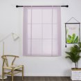 thumbnail image 4 of Yipa Tie Up Roman Shades Window Curtains,Adjustable Window Treatment,Rod Pocket Window Drapes,Slot Top Curtain Panel,Sheer Kitchen Valance,Voile Cafe Scarf Purple 31.5" Width x55" Length 2-Panel, 4 of 8
