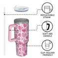 thumbnail image 4 of Pink Breast Cancer and Love Tumbler with Handle and Lid,40oz Double Wall Vacuum Insulated Tumbler,Cups Gift for Women and Men, 4 of 7