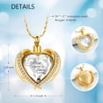 thumbnail image 2 of Crystal Heart Urn Necklace Angel Wings Mini Urn Keepsake Cremation Necklace for Ashes Pendant Urn Memorial Ash Jewelry, 2 of 6