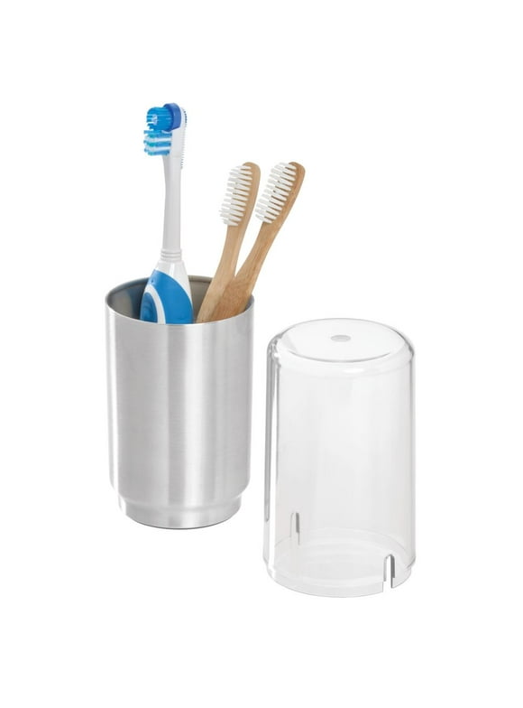 iDesign Steel,Plastic Toothbrush Holder