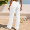 thumbnail image 7 of Women's Solid Color Casual Sporty Elastic Waistband Track Pants With Pockets Comfortable Loose Fit Daily Wear, 7 of 7