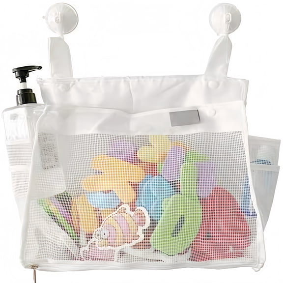 Versatile Wall-Mounted Storage Net Bag for Bathroom Organization - Easy Access