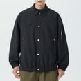 thumbnail image 4 of LOVZFMLL Jackets for Men Man Flip Collar Solid Color Easy Shuai Work Clothes Outdoors Zipper Pocket Loose Coat, 4 of 8