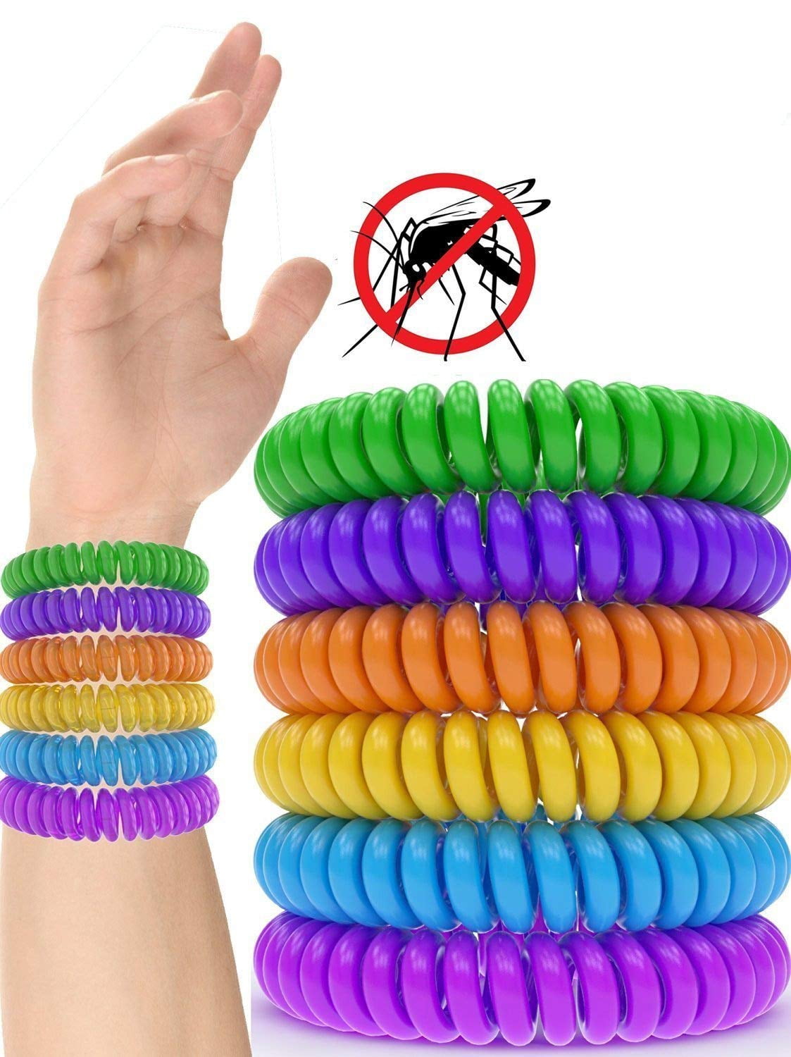 10 Pack Natural Mosquito Repellent Bracelet Bug Insect Protection Deet-Free 