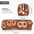 thumbnail image 3 of Pofeuu Brown Owl Print Leather Pencil Case, Leather Pencil Pouch Large Capacity, Big Pencil Pouch with Zipper Vintage Pen Bag Fountain Pen Holder, 3 of 7