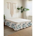 thumbnail image 2 of Tulip Butterfly Wrap Around Bed Skirts for Queen Bed 18" Drop,Bed Skirt with Adjustable Elastic Belt Dust Ruffle Bed Valance for Bedroom Hotel Vintage Spring Botanical Flowers Floral Bed Frame Cover, 2 of 7