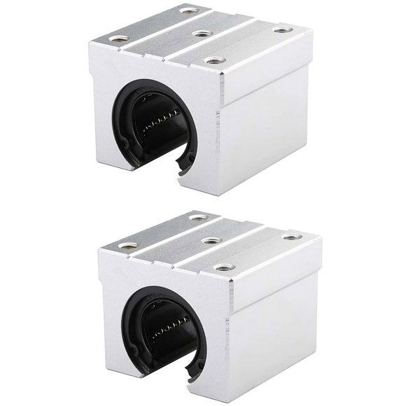 Kenally Deslizador lineal de tipo abierto SBR20UU, 2 uds., bloque deslizante de aleación de aluminio plateado, rodamiento lineal, unidad deslizante de Herramientas y ferretería Kenally TO003711-00