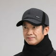 thumbnail image 2 of Baseball Cap for Men Fall Fashion Must Haves Men's Autumn And Winter Middle And Elderly Warm Earmuffs Thickened Travel Essentials Dad Hat Grey, 2 of 9