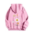 thumbnail image 4 of Babcutegg Hoodies for Women Long Sleeve Side Pockets Pullover Clothes for Women Pink, 4 of 5