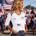 thumbnail image 4 of Fabrcox S-5XL 1776-2026 250 Anniversary USA Shirt Flag Print 3/4 Length Sleeve Womens 4th of July Tops We the People Celebration Freedom Patriotic Shirts for Women Funny, 4 of 5