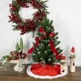 thumbnail image 3 of 18" Traditional Red and White Velveteen Mini Christmas Tree Skirt, 3 of 6