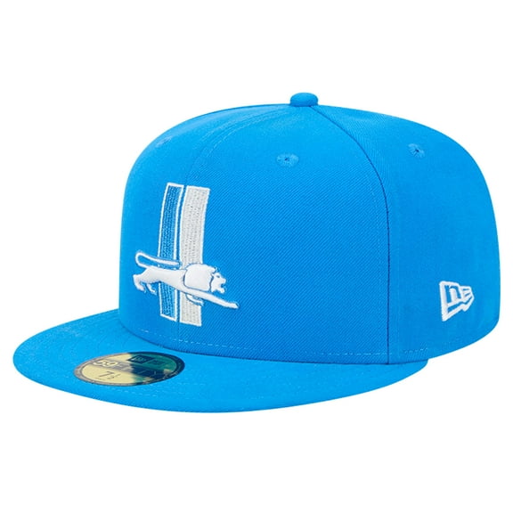 Men's New Era Blue Detroit Lions Omaha Throwback 59FIFTY Fitted Hat