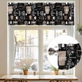 thumbnail image 5 of Kitchen Valances for Window, Cafe Coffee Cup Retro Brown Light Filtering Rod Pocket Valance Curtain, Graffiti Letter Back Short Curtains Window Topper for Bedroom Bathroom Living Room 54x18in, 5 of 8