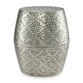Hosley Antique Bronze Hammered Metal Garden Stool End Table 19 By 14 Inch Handcrafted By Artisans Using Centuries Old Hammer Pattern Technique Walmart Com Walmart Com