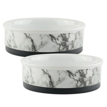 UPC: 0072456103970 | Pet Bowl White Marble Medium 6×2 Set/2