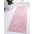 thumbnail image 1 of Unique Loom 3145463 2 x 6 ft. Rounded Trellis Frieze Runner Rug, Pink, 1 of 2