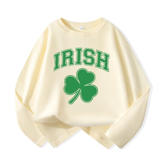 WOYY Boys St. Patrick's Day Sweatshirts Long Sleeve Crewneck Pullover Sweatshirt, Sizes 3-15