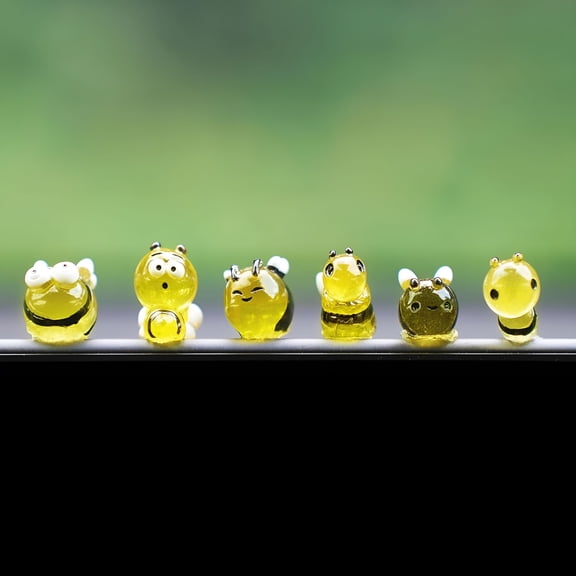 XIBUFE Bee Car Dashboard Decorations,6Pcs Cute Luminous Bee Rearview Mirror Decor,Fun Car Interior Ornament Accessories for Women