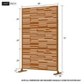 thumbnail image 6 of POSHIONS Shine Decorative Screen Brown 76"H x 47.2"L x 15.15"W, 6 of 6