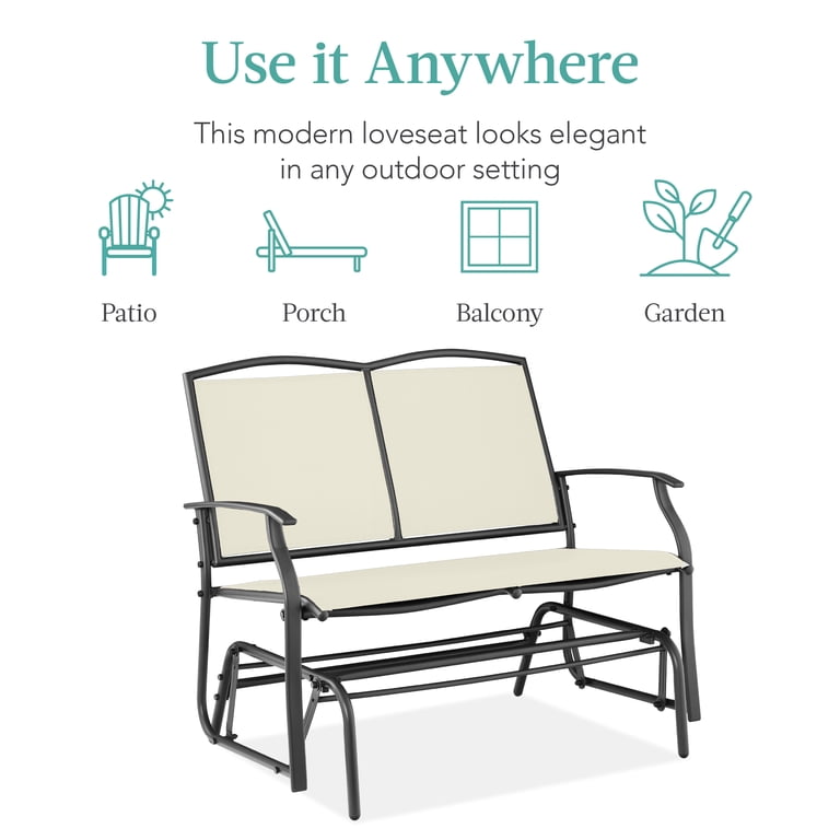 Best Choice Products 2-Person Swing Glider, Steel Loveseat photo 5