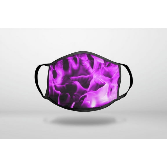 Violet Flame Fire - 3-Ply Reusable Soft Cloth Face Covering, Unisex, Cotton Inner Layer
