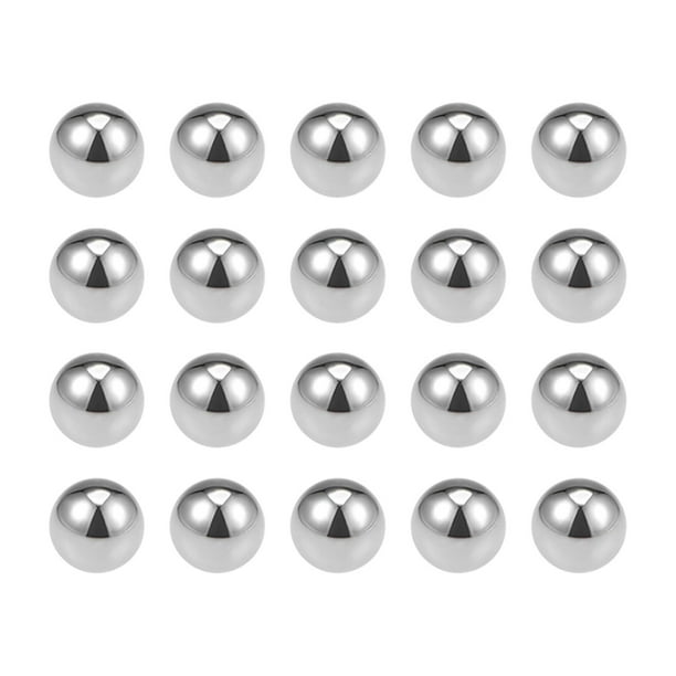 Uxcell Bolas de Rodamiento de Acero Cromado Plata G10 Grado de Precisión para Ruedas 20 Pcs 0.3 pulgadas