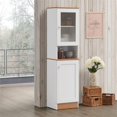 thumbnail image 3 of Pemberly Row 63" Tall Slim Open Shelf Plus Top Kitchen Pantry in White Wood, 3 of 4