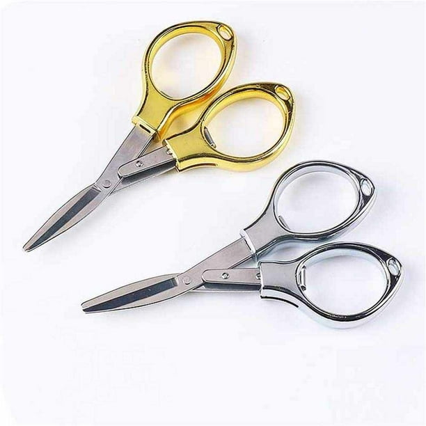 Freedo Foldable Scissors, Stainless Steel Portable Travel Scissors, Small Folding Scissors Pointy Sewing Scissor, Craft Scissors Yarn Cutter, Snips, F