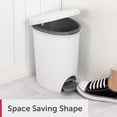 thumbnail image 6 of (2 pack) Sterilite Small Bathroom Trash Can, 2.6 Gallon Plastic Garbage Bucket Bin with Step Lid, White, 6 of 10