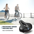 thumbnail image 4 of Reemplazo de sillín de bicicleta ancho | Cojín de asiento de bicicleta acolchado de espuma suave | Pelotas de goma amortiguadoras | Ajuste universal para bicicletas de interior y exterior, 4 of 6
