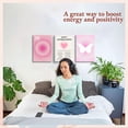 thumbnail image 3 of Pink Canvas Wall Art Set of 3 - Abstract Halo Angel Number Positive Energy Motivational Wall Decor - Ideal for Living Room, Bedroom, Apartment - Clean Girls Room Decoration - Frames 12x16'''', 3 of 6