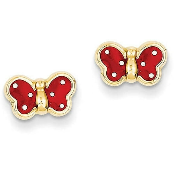Primal Gold 14K Yellow Gold Enameled Butterfly Earrings