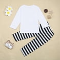 thumbnail image 3 of BOOMNY Girls 2 Peice Pajamas Sets I Love My Mom Graphic Long Sleeve Sleepwear Tops Pants Pjs Set for Kids Cozy Loungewear Homewear, 3 of 7