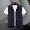 thumbnail image 2 of Krdevn Mens Casual Sports Vest Multi Pocket Fishing Vest Solid Color Zipper Cardigan Fishing Jacket,Tank Tops Men,5XL, 2 of 4
