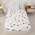 thumbnail image 3 of Feelyou Cute Reading Ghost Zipper Full Size Comforter Sets with Fitted Sheet and 2 Pillowcases, Kawaii Skull Print Zipper Bedding Set, Halloween Reversible, 4 Pieces, 3 of 6