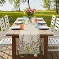 thumbnail image 4 of Table Runners 90 Inches Long Dress Scarves, Spring Botanical Farmhouse Coffee/Dining/Kitchen Table Runner for Living Room, Watercolor Floral Eucalyptus Leaves Beige 13x90 Inch, 4 of 9