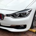 thumbnail image 3 of 2Pcs Bright Black Front Plated Headlight Cover Head Light Lamp Eyelid Eyebrow Trim ABS for - F30 F3, 3 of 5